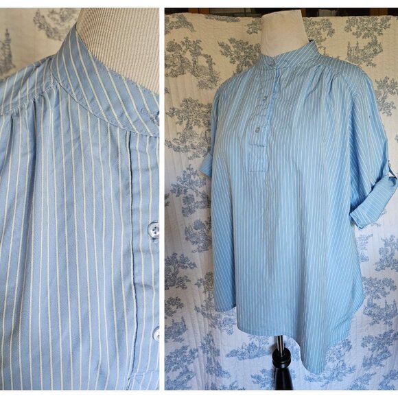 Vintage Tops - Size XL to 1X Vintage 1990s Striped Blouse